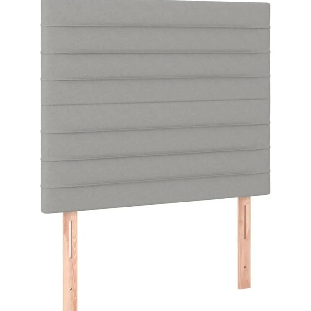 Bedden & Accessoires*vidaXL Hoofdbord 80x5x118/128 cm stof Lichtgrijs