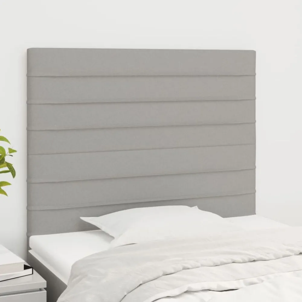 Bedden & Accessoires*vidaXL Hoofdbord 80x5x118/128 cm stof Lichtgrijs