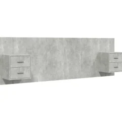 Bedden & Accessoires*vidaXL Hoofdbord met kastjes bewerkt hout Betongrijs