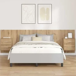 Bedden & Accessoires*vidaXL Hoofdbord Met Kast met lade 3 pcs Artisan Eiken Bewerkt hout artisanaal eikenkleurig