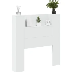 Bedden & Accessoires*vidaXL Hoofdbord met plank 100 x 16,5 x 103,5 cm Bewerkt hout Wit