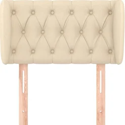 Hoofdbord met randen 83x23x78/88 cm stof crèmekleurig><noscript><img width=