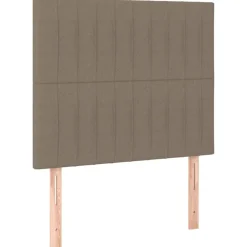 Bedden & Accessoires*vidaXL Hoofdbord 80x5x118/128 cm Stof Taupe