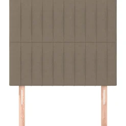 Bedden & Accessoires*vidaXL Hoofdbord 80x5x118/128 cm Stof Taupe