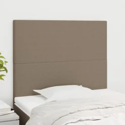 Bedden & Accessoires*vidaXL Hoofdbord 80x5x118/128 cm Stof Taupe