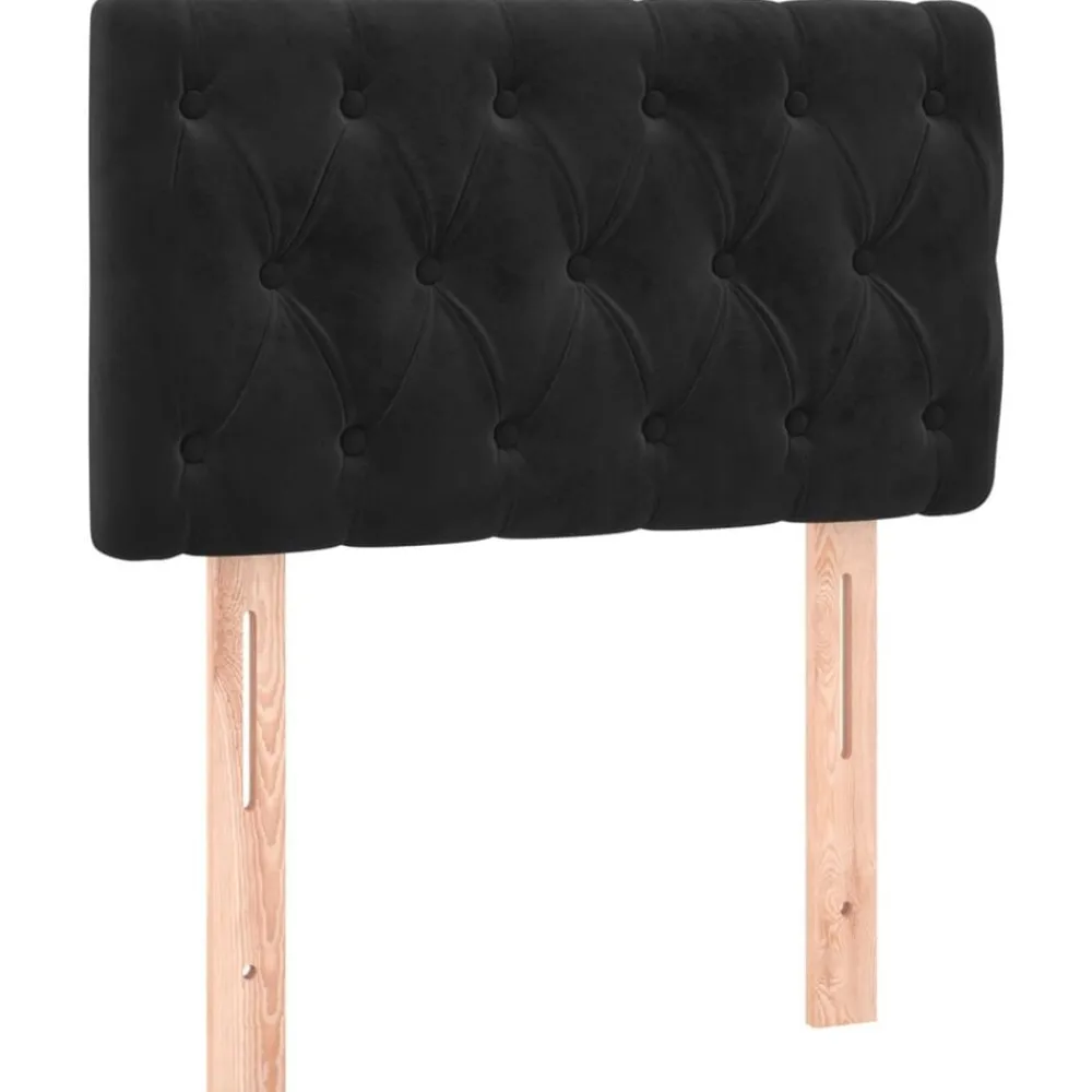 Bedden & Accessoires*vidaXL Hoofdbord 80x7x78/88 cm fluweel Zwart
