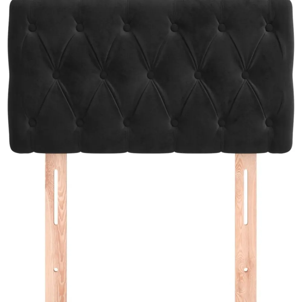 Bedden & Accessoires*vidaXL Hoofdbord 80x7x78/88 cm fluweel Zwart