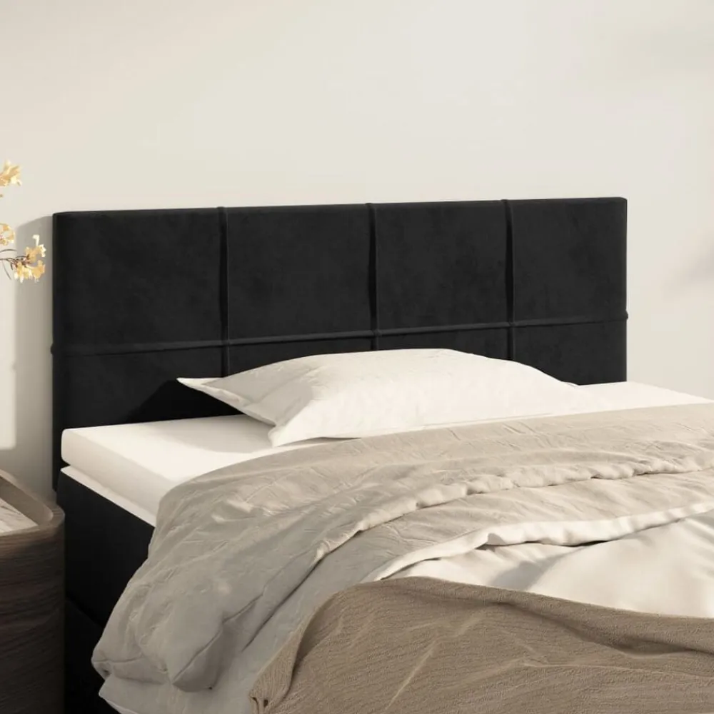 Bedden & Accessoires*vidaXL Hoofdbord 80x5x78/88 cm fluweel Zwart