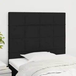 Bedden & Accessoires*vidaXL Hoofdbord 80x5x118/128 cm stof Zwart