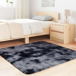 Woon- & Tuinaccessoires*vidaXL Hoogpolig vloerkleed NAVARRA 120x120 cm polyester Donkergrijs