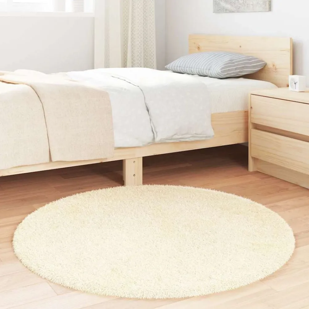 Hoogpolig vloerkleed NAVARRA 100x100 cm polyester crèmekleurig>vidaXL New