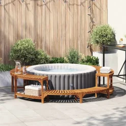 Hot Tub Omgeving Bruin Ø255 x 55,5 cm Massief Acaciahout>vidaXL
