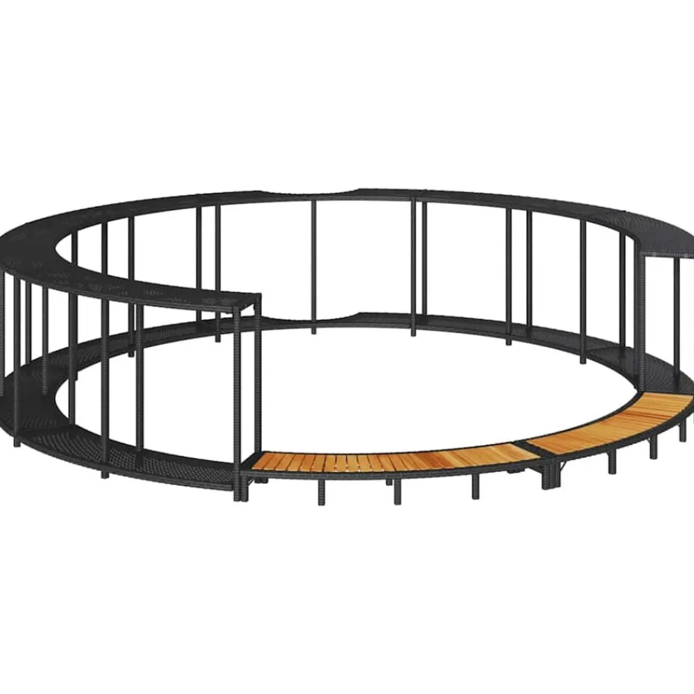 Hottub Surround opbergruimte houten opstapje poly rattan>vidaXL Hot