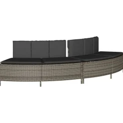 Hottub-bankjes met kussens 2 st poly rattan>vidaXL Discount