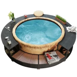 Hottub-ombouw poly rattan>vidaXL New