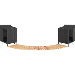 Zwembaden & Spa'S*vidaXL Hottub-ombouw poly rattan en massief acaciahout Zwart