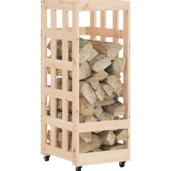 Houtblokhouder met wielen 40x49x110 cm massief grenenhout><noscript><img width=