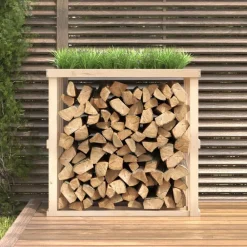 Houtkachel- & Haardaccessoires*vidaXL Houtblokhouder 108x52x106 cm massief grenenhout Naturel
