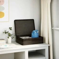 Houten kist met deksel 40x30x13 cm massief grenenhout><noscript><img width=