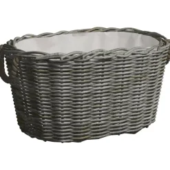 Houtkachel- & Haardaccessoires*vidaXL Houtmand met handvatten 59x42x28 cm wilgenhout grijs