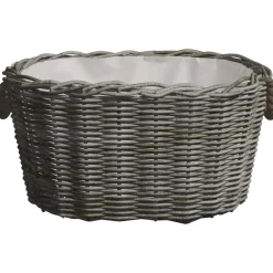 Houtkachel- & Haardaccessoires*vidaXL Houtmand met handvatten 59x42x28 cm wilgenhout grijs