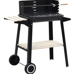 Keuken & Eetkamer*vidaXL Houtskoolbarbecue staand met wieltjes white shelf