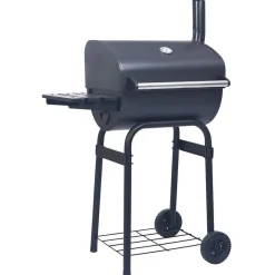 Keuken & Eetkamer*vidaXL Houtskoolbarbecue roker met onderschap zwart