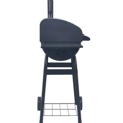 Keuken & Eetkamer*vidaXL Houtskoolbarbecue roker met onderschap zwart