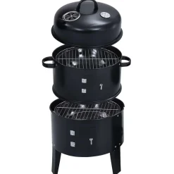 Houtskoolroker barbecue-grill 3-in-1 40x80 cm>vidaXL Sale