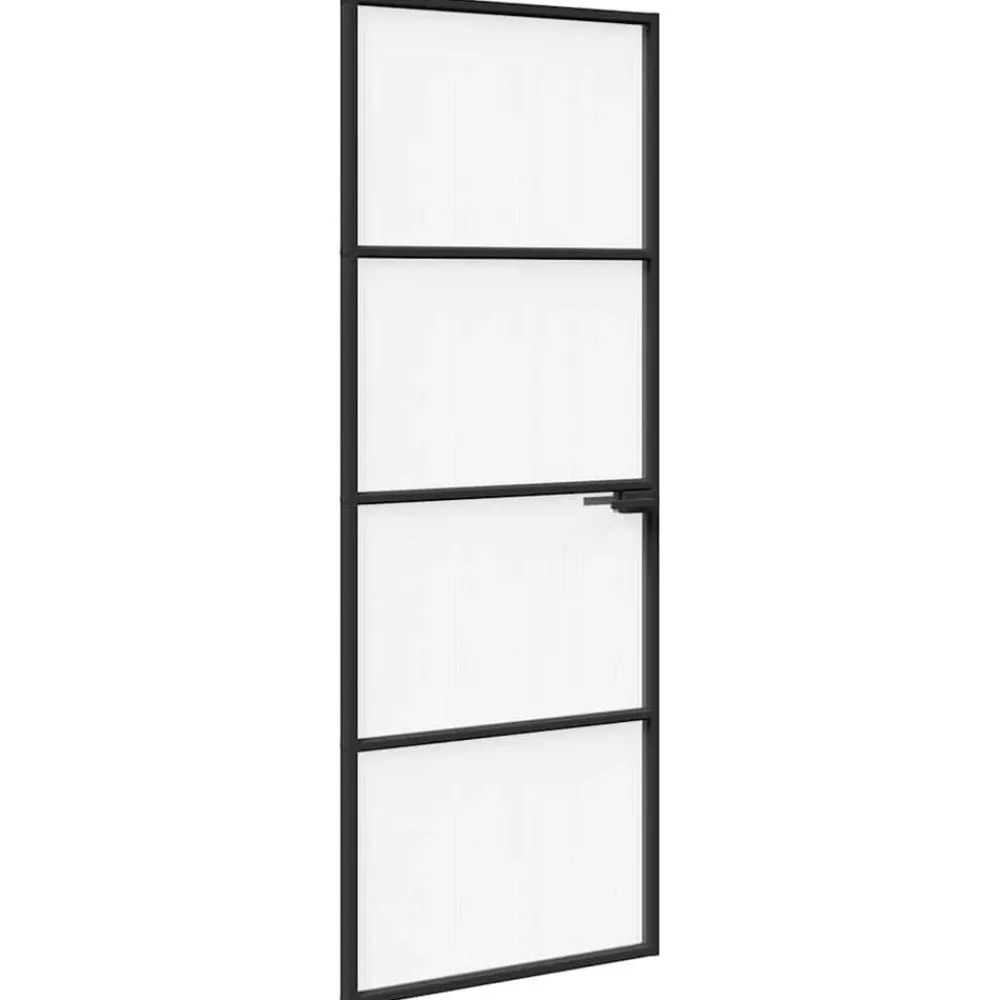 Huisdeur 76 x 201,5 x 3,5 cm Aluminium en Gehard Glas>vidaXL Online