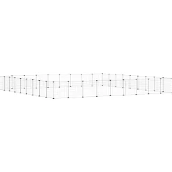 Huisdierenkooi met deur 36 panelen 35x35 cm staal zwart>vidaXL New