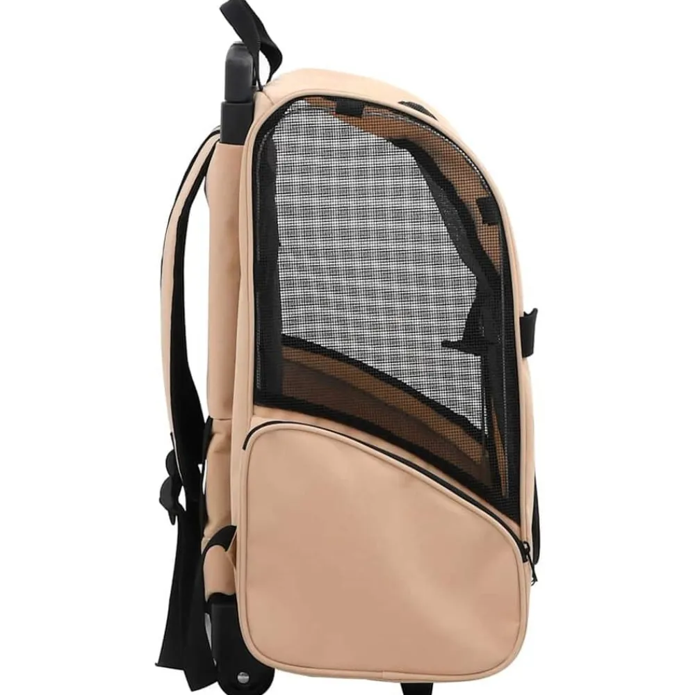 Huisdierbenodigdheden*vidaXL Huisdierentrolley inklapbaar Beige