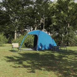 Buitensport*vidaXL Huisje Tent met dak met opslag 370 x 230 x 185 cm taft Blauw