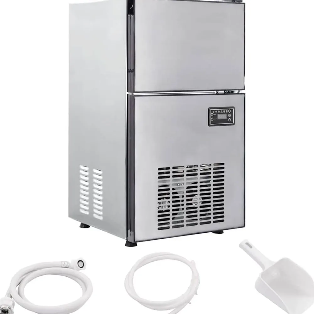 Keuken & Eetkamer*vidaXL Ijskubusmaker Zilver 43 x 40 x 71 cm Roestvrij staal