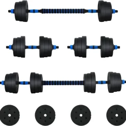 2-in-1 Halter Set 30kg Zwart en Blauw Cement en ijzeren zand>vidaXL