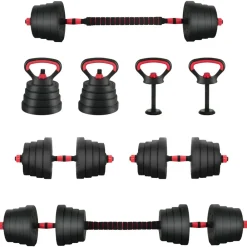 4-in-1 Halter-Barbell Kettlebell Set 30kg 30kg>vidaXL Discount