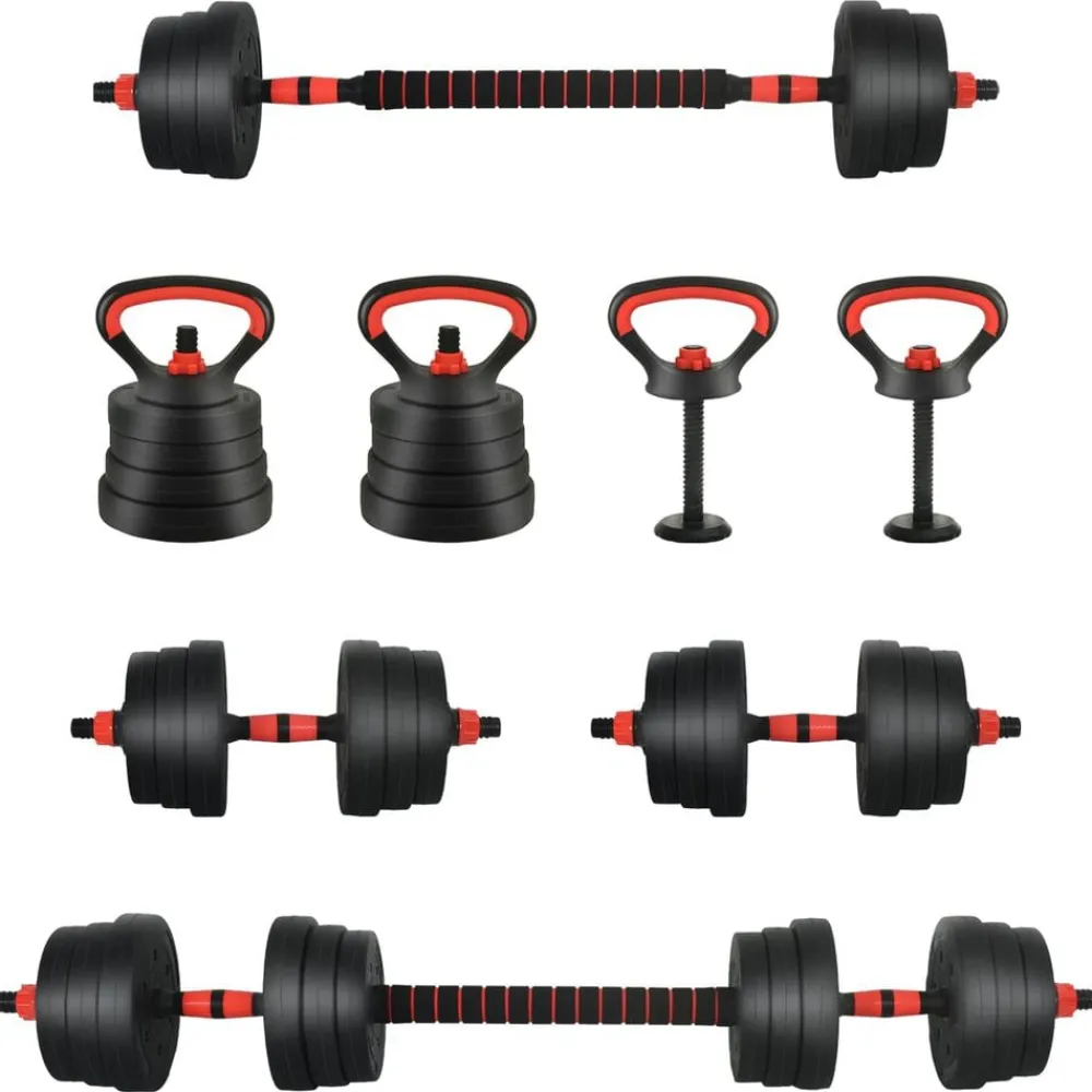 4-in-1 Halter-Barbell Kettlebell Set 20kg 20kg>vidaXL Hot