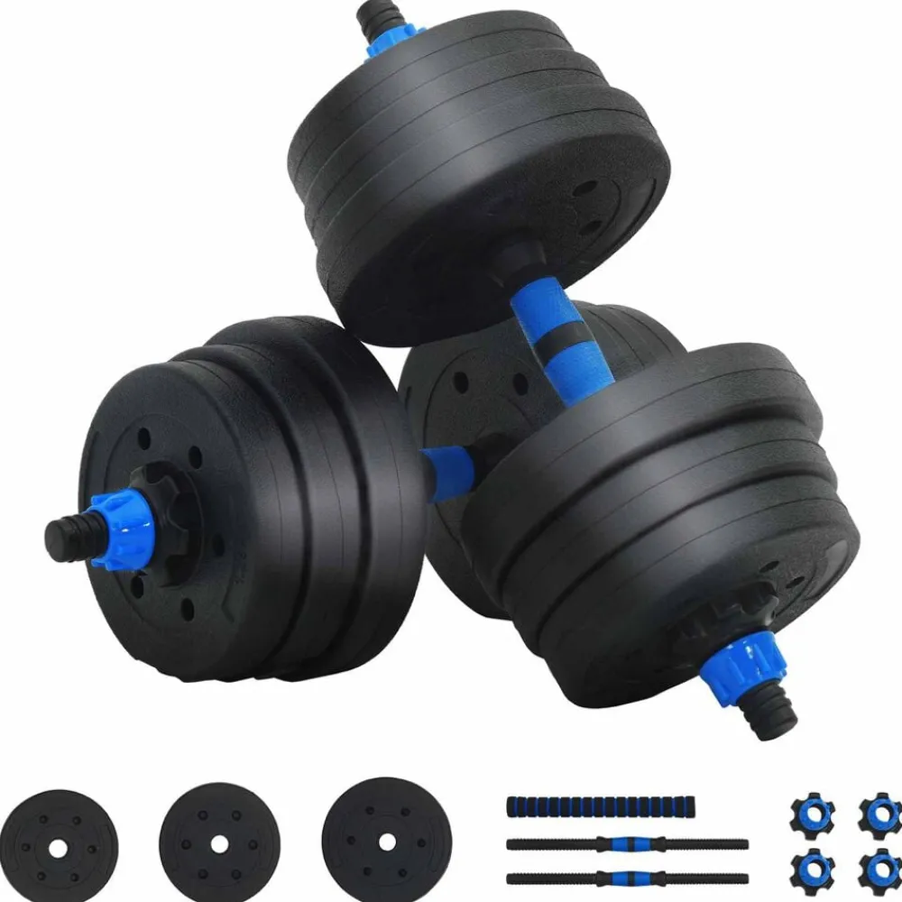 2-in-1 Halter-Barbell Set 20kg 20kg>vidaXL