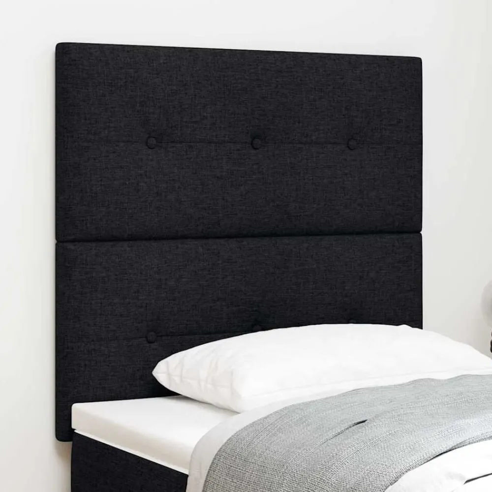 Bedden & Accessoires*vidaXL in hoogte verstelbaar hoofdbord met hoofdeinde 80 cm Stof Zwart