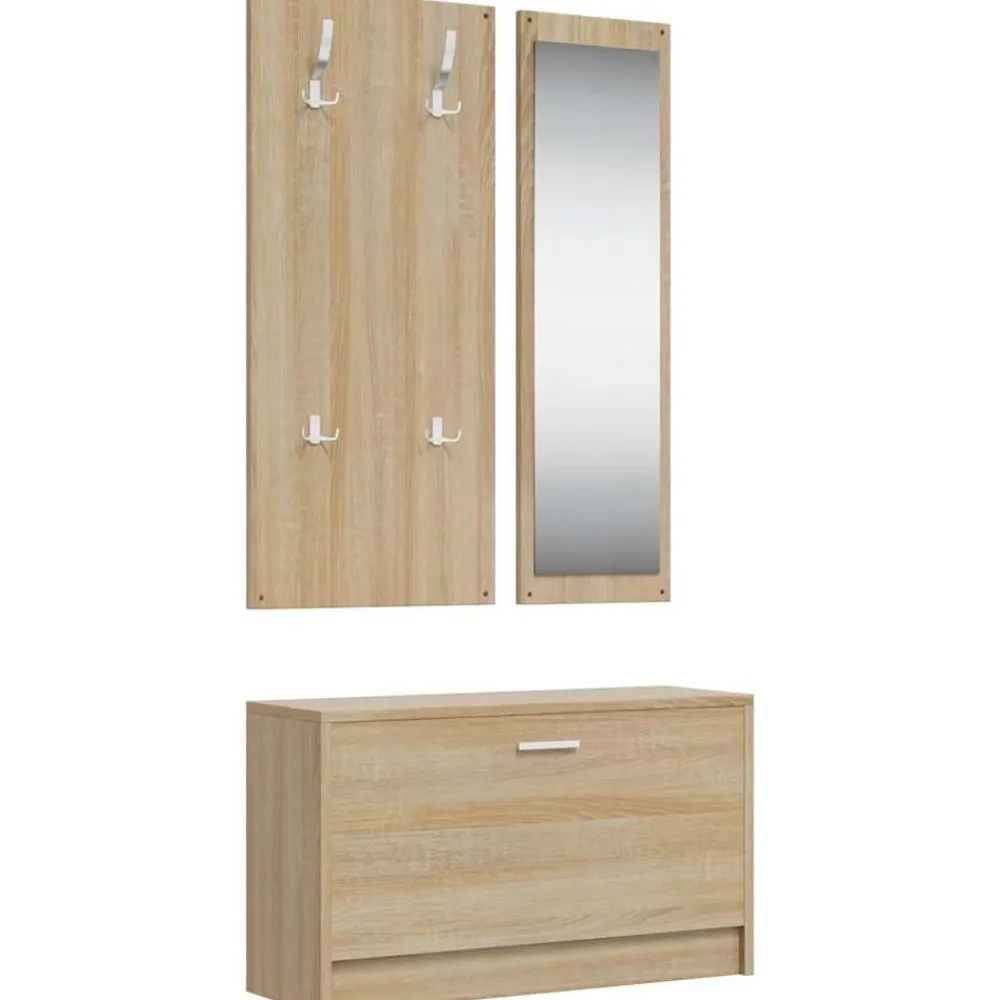 Huishoudelijke Benodigdheden*vidaXL 3-in-1 schoenenkastset bewerkt hout Sonoma eiken