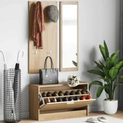 Huishoudelijke Benodigdheden*vidaXL 3-in-1 schoenenkastset bewerkt hout Sonoma eiken
