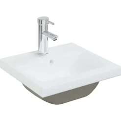 Inbouwwastafel met kraan 42x39x18 cm keramiek wit>vidaXL New