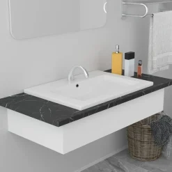 Inbouwwastafel 61x39,5x18,5 cm keramiek wit>vidaXL Clearance