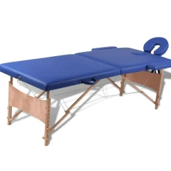 Inklapbare massagetafel 2 zones met houten frame>vidaXL Best