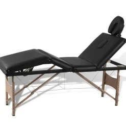 Inklapbare massagetafel 4 zones met houten frame>vidaXL Online