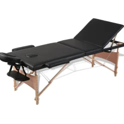 Inklapbare massagetafel 3 zones met houten frame>vidaXL Sale