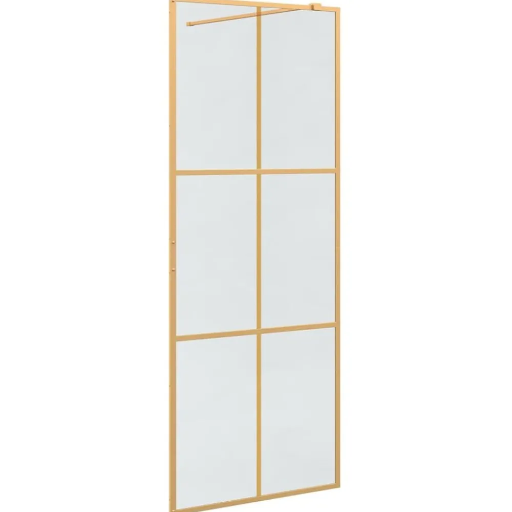 Sanitair & Loodgietersbenodigdheden*vidaXL Inloop Douche Wand 80 x 195 cm gehard glas Goud
