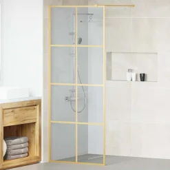 Sanitair & Loodgietersbenodigdheden*vidaXL Inloop Douche Wand 80 x 195 cm gehard glas Goud