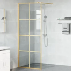 Sanitair & Loodgietersbenodigdheden*vidaXL Inloop Douche Wand 80 x 195 cm gehard glas Goud