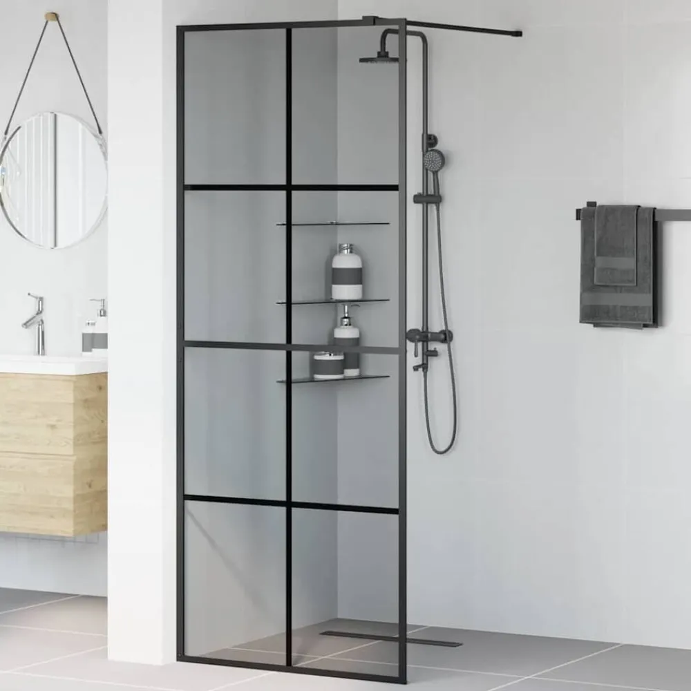 Inloop Douche Wand 80 x 195 cm gehard glas>vidaXL Clearance